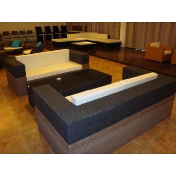 Garden Furniture Black Rattan Sofa Set